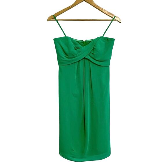 Nicole Miller Kelly Green Sweetheart Strapless Chiffon Cocktail Mini Dress - Picture 1 of 12